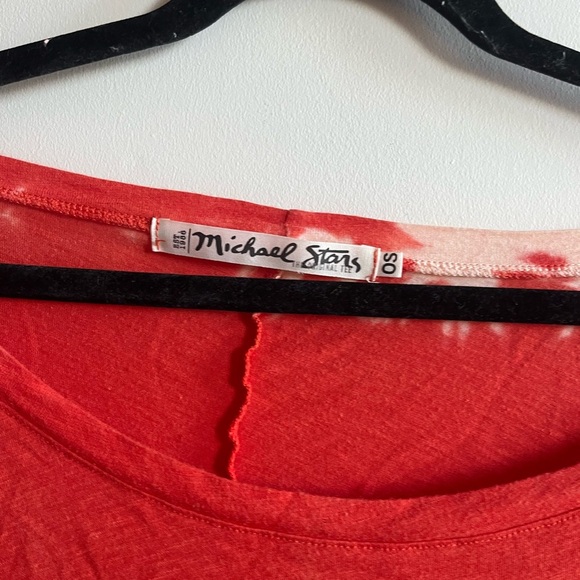 Michael Stars Red Tie-Dye Women's Top O/S - Picture 5 of 9